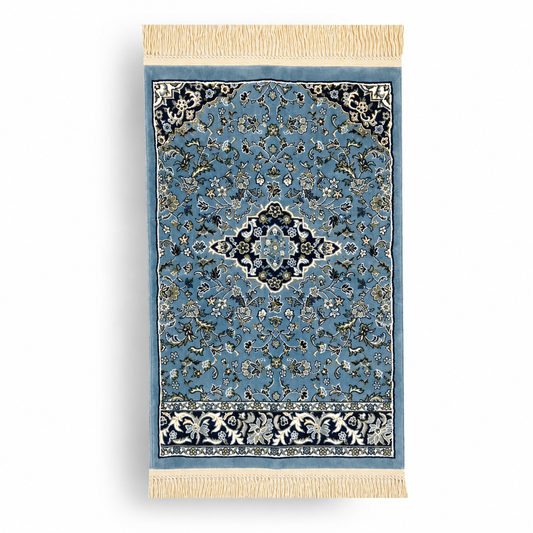 Rawdah Prayer Mat Collection – Dusty Blue | Made in Al Madinah