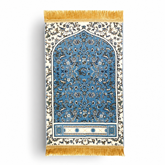 Imam Al-Haram Prayer Mat Collection – dusty blue | Made in Al Madinah